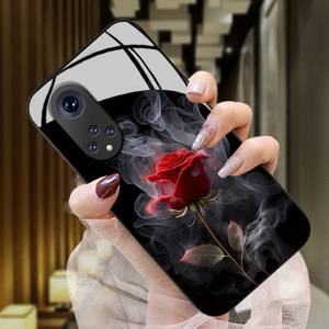 烟熏玫瑰适用华为nova10手机壳新款nova9z保护套nova8pro简约玻璃nova7se硅胶nova6气质女神4g版5g防摔5ipro