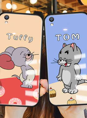 猫和老鼠oppo手机壳女r9玻璃r9s可爱趣味r9plus卡通创意a7/a7x动漫适用a5硅胶防摔a3网红款a1保护套男r9splus