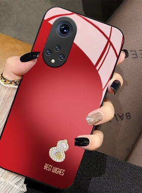 鸿运葫芦适用华为荣耀70手机壳60pro新款50se简约高级感x30i青春版pro+玻璃硅胶v40女v30红色v20保护套honor