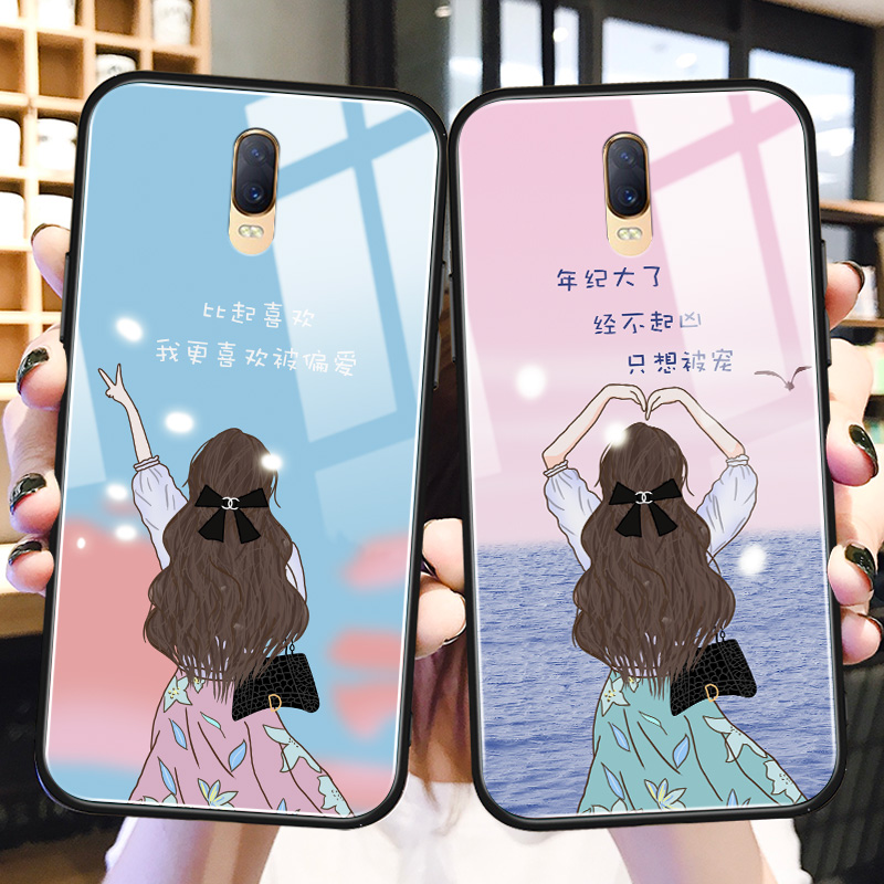 oppo新款ins风硅胶手机壳玻璃