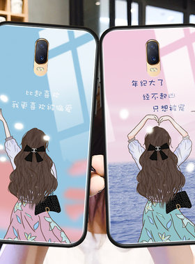 oppo新款ins风硅胶手机壳玻璃