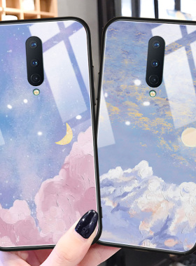 油画星空一加9手机壳玻璃1+9pro网红ins冷淡风oneplus适用创意9r潮牌pr0硅胶8pro新款8t八九por保护套nord女