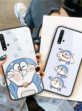 华为nova2手机壳女玻璃nova2plus保护套nova2s个性防摔p10外壳适用p9硅胶超薄p10plus简约卡通p9plus动漫创意