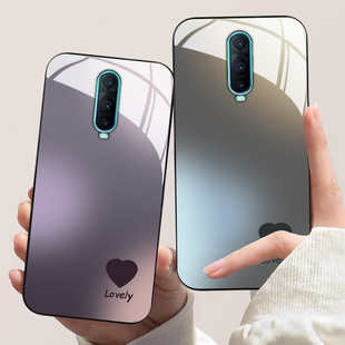 情侣爱心适用oppor17pro手机壳r15x新款a11简约女k1k9高级网红k10s玻璃硅胶a97a96防摔a95a93男a92a72保护套