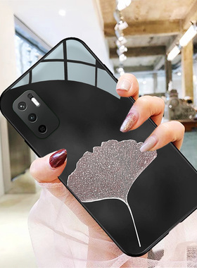 银杏红米note10手机壳适用note11pro+高级新款note9玻璃中国风4g男5g版redmi女note8硅胶保护套10xpro黑色10x