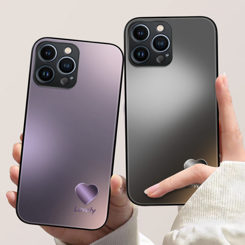 奢华爱心适用苹果14promax手机壳情侣iphone13新款高级12mini网红11男xsmax女xr玻璃se3硅胶78plus保护套6sp
