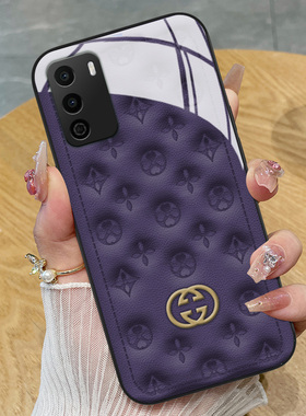 紫色典雅印花适用华为畅享50手机壳z新款30e玻璃高级20pro气质10plus女神8麦芒10se简约11硅胶9s想九十二三套