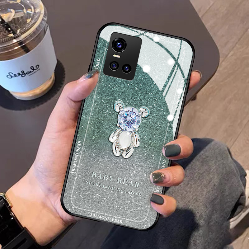 vivo玻璃硅胶简约可爱清新手机壳