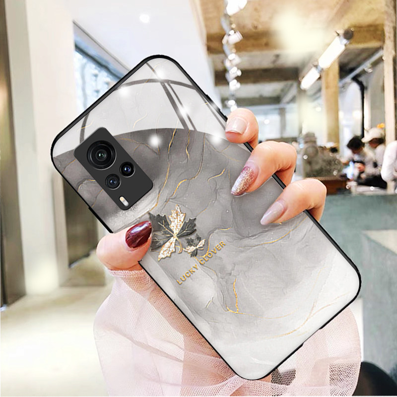 晕染枫叶简约高级玻璃硅胶手机壳