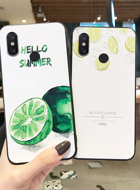 红米note7 pro手机壳女全包边note5A标配/高配适用创意网红潮ins小清新note4立体浮雕硅胶夏天note4X柠檬软壳