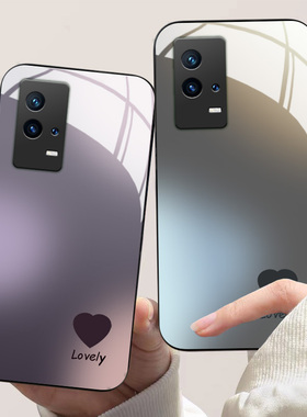 情侣爱心适用vivoiqoo10手机壳新款iqoo9pro简约78高级iqooneo5se玻璃硅胶iqoou5防摔6女iqoopro保护套iqooz3