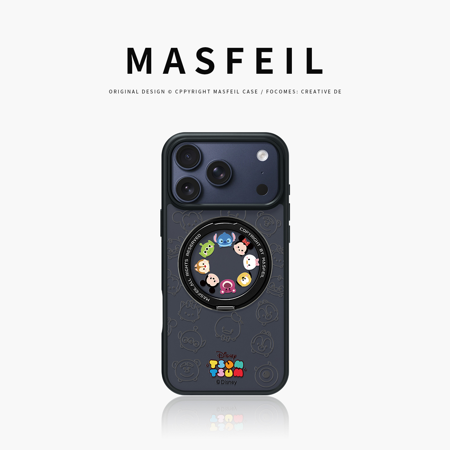 MASFEIL × 印花奇奇适用苹果17promax手机壳iPhone16pro新款磁吸带支架ip15全包Fo5支点迪士尼高级保护套13