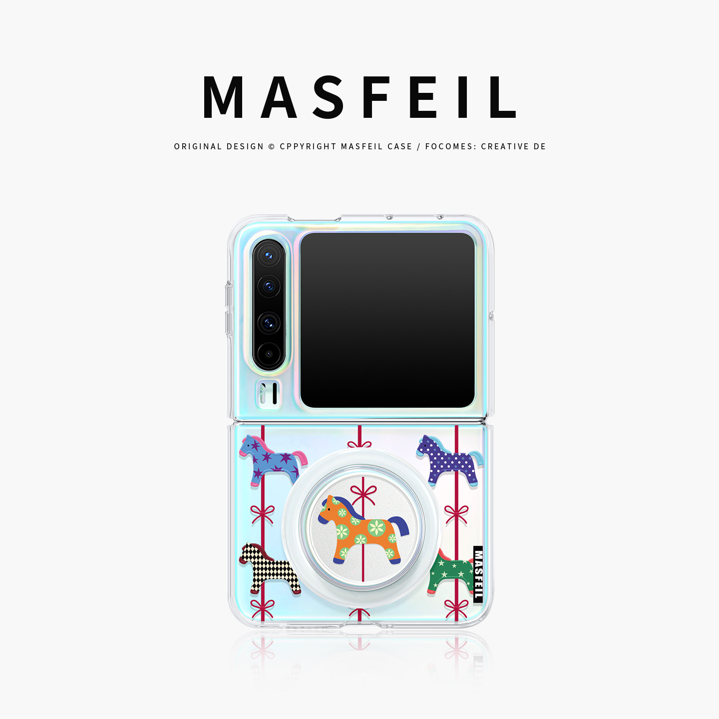 MASFEIL × 缤纷马儿适用华为PuraX手机壳新款阔折叠屏保护套高级感可爱磁吸支架全包防摔pura x典藏版女生小