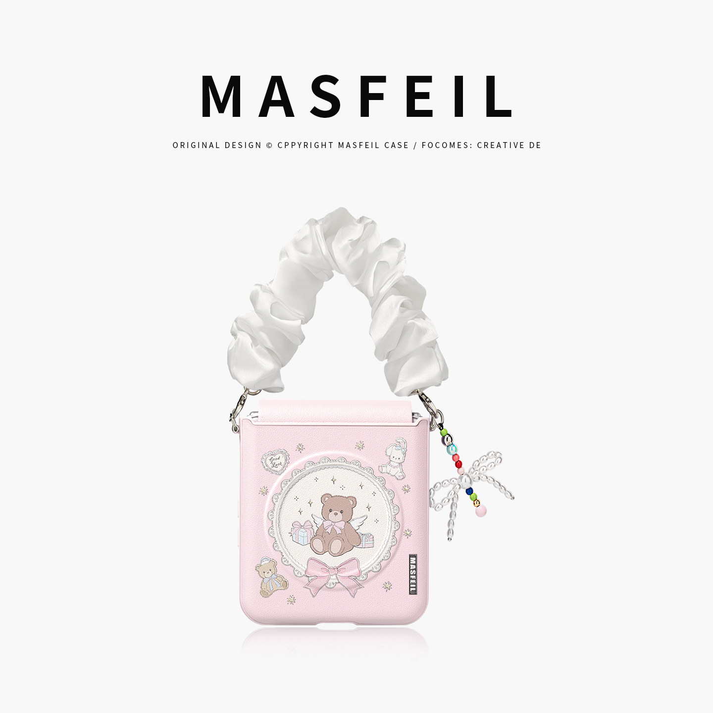 MASFEIL × 天使小熊适用小米mixflip2手机壳新款mix flip2小折叠屏保护套MIXFlip2全包高档外壳filp防摔女