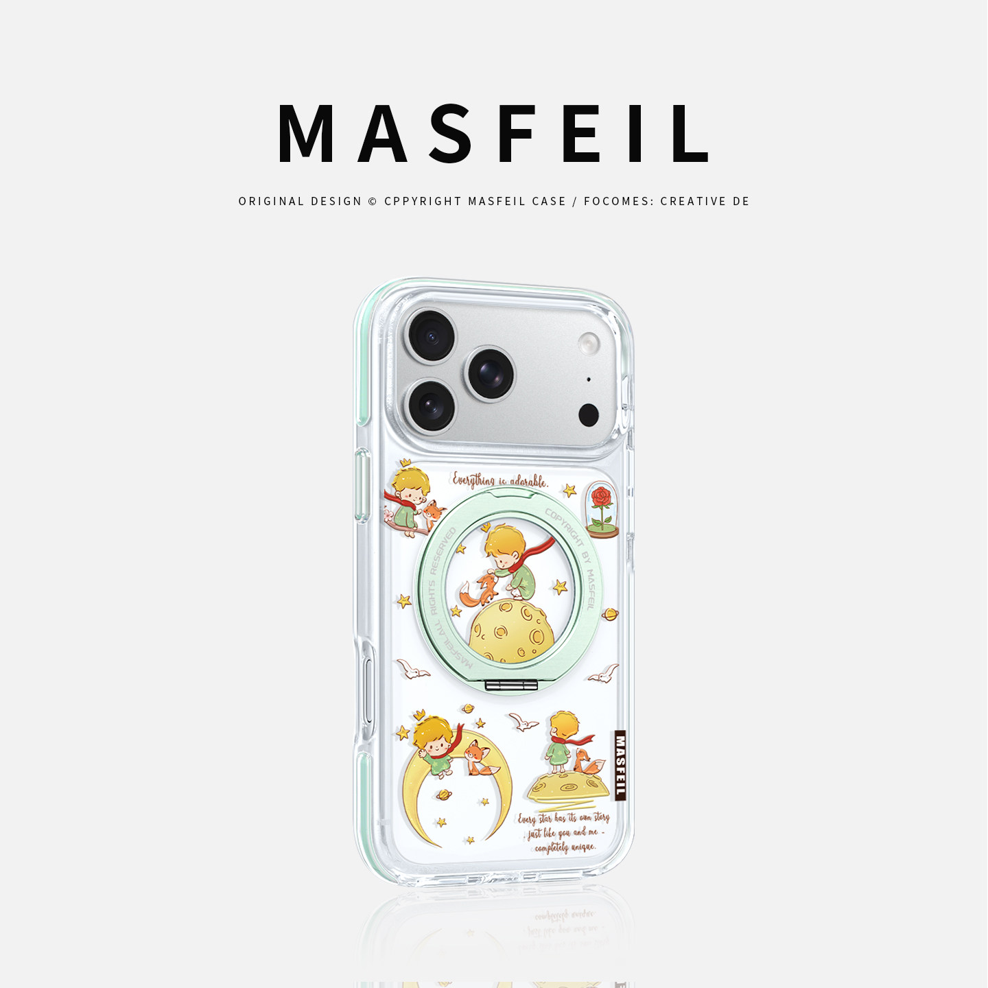 MASFEIL× 小王子星球适用iPhone17Promax手机壳新款ip15磁吸带支架Go8苹果16Pro支点套软边透明高级感13pm女