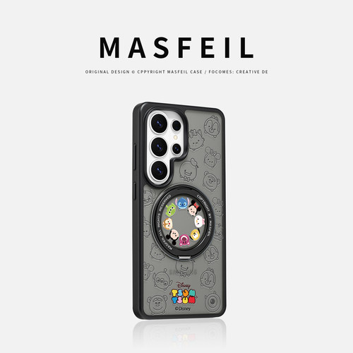 MASFEIL × 黑色印花奇奇适用三星s26ultra手机壳新款s26磁吸带支架Fo5支点GalaxyS26全包S26+高级专用外壳套
