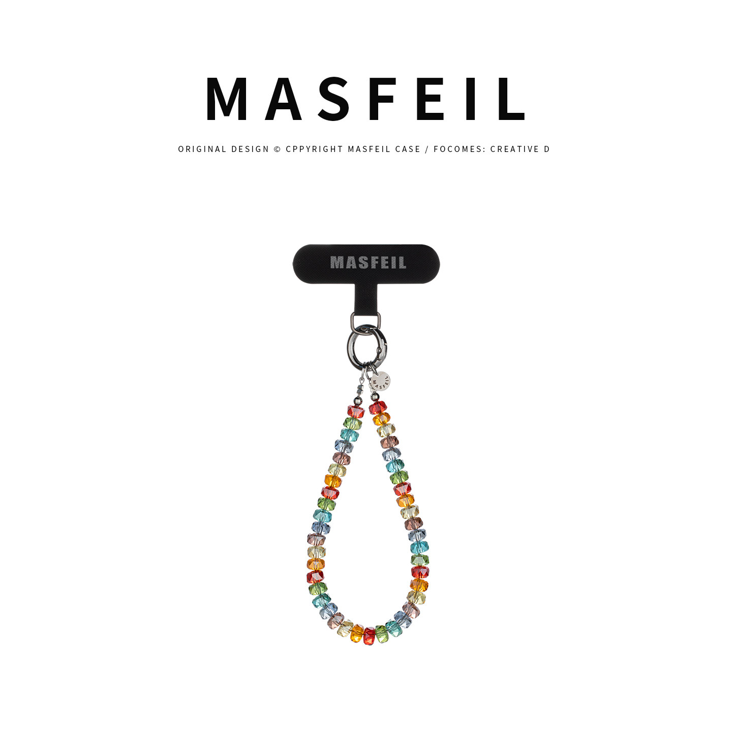 MASFEIL ×  彩虹水钻手机挂链挂绳短款挂链绳子适用苹果1