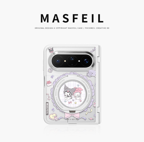 MASFEIL× 小恶魔好友适用华为PuraXMax手机壳磁吸带支架小折叠PURA典藏版透明全包保护套防摔女x2新款高级感
