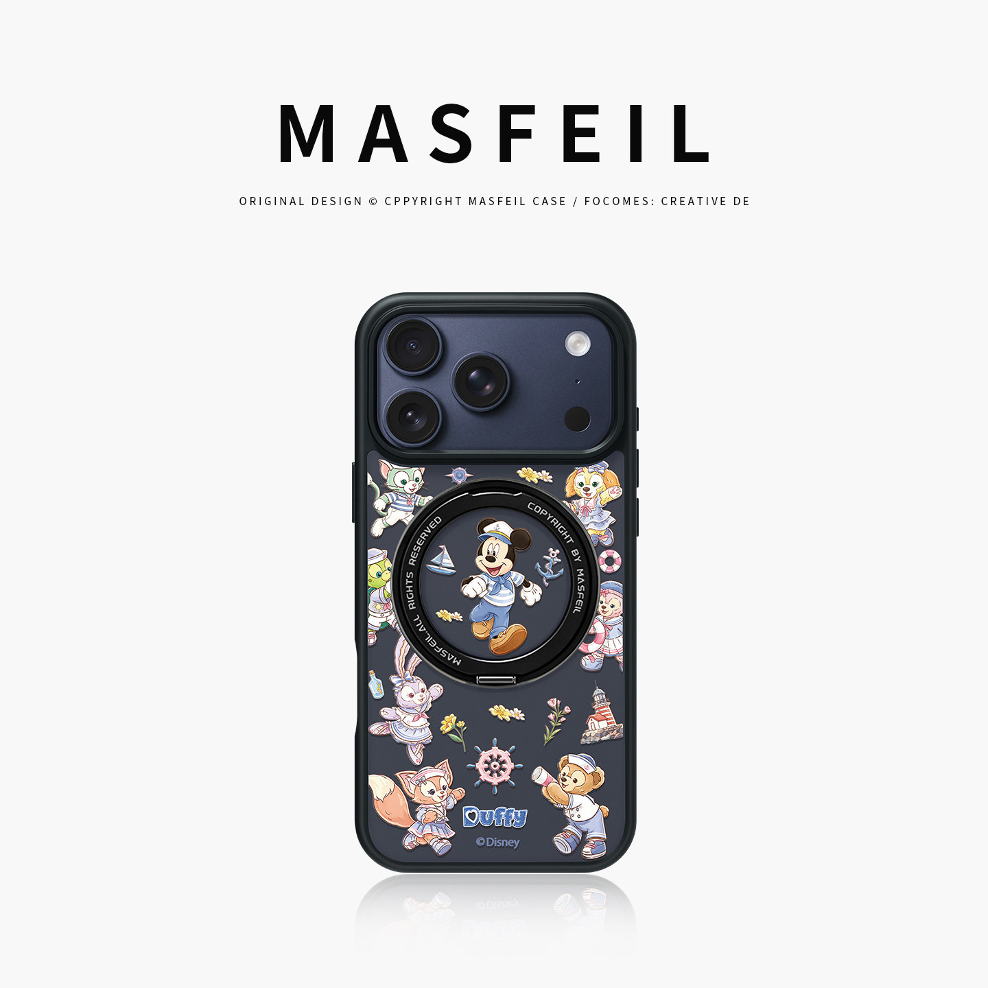 MASFEIL × 萌友同航适用苹果17promax手机壳iPhone16pro新款磁吸带支架ip15全包Fo5支点高级感17好看可爱女