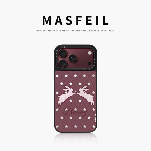 MASFEIL× 红雾星兔适用iPhone18Promax手机壳新款ip16磁吸带支架苹果17Pro套Jo5镜面高级感15网红13pm全包14