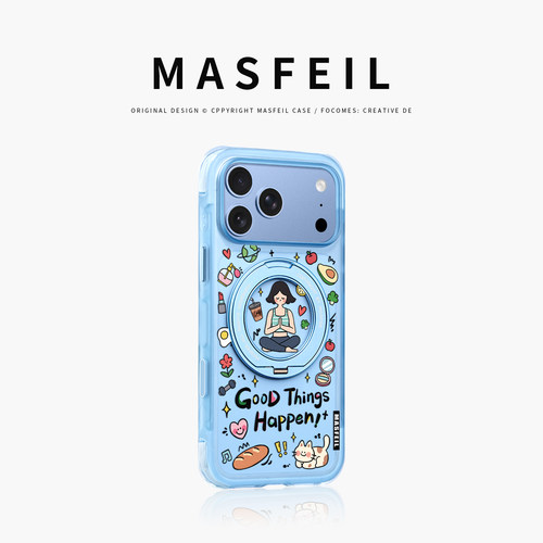 MASFEIL× 自律健康生活适用iPhone18Promax手机壳新款ip18磁吸带支架Go5苹果17Pro保护套支点全包高级感17pm