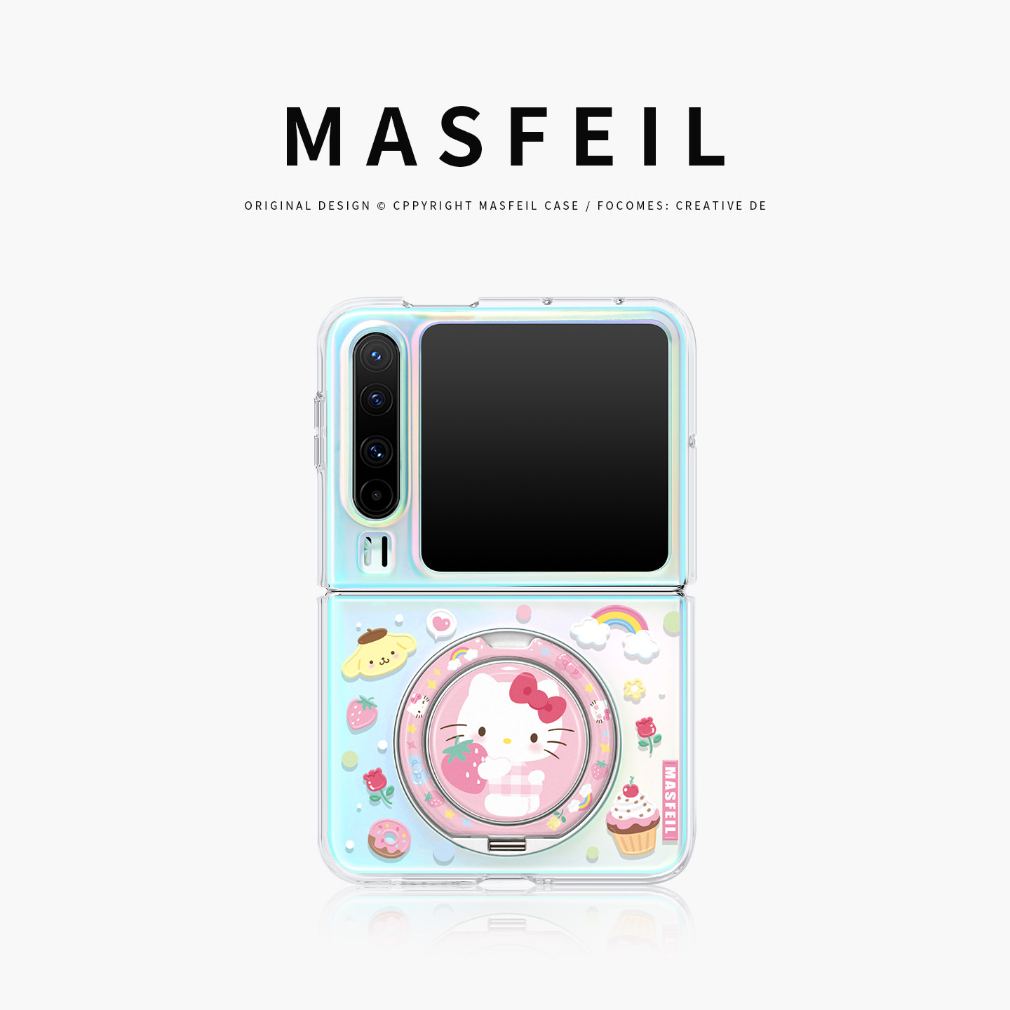 MASFEIL × 草莓KT猫适用华为PuraX手机壳新款阔折叠屏支点支架保护套高级感可爱全包防摔pura x典藏版女小