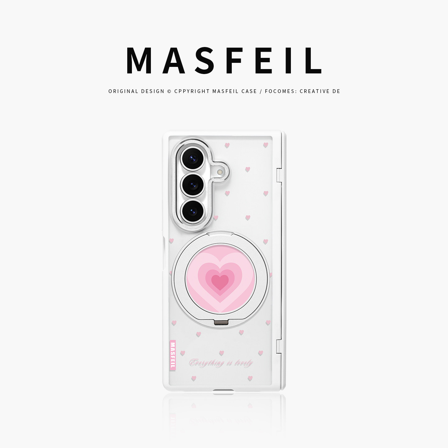MASFEIL× 爱心旋律适用三星GalaxyZFold8Ultra手机壳磁吸带支架fold8Ultra折叠屏透明全包保护套防摔新款