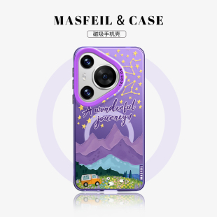 p60pro新款 星空山峰适用华为Pura80手机壳磁吸p70 网红p50超火高级p40带支架防摔保护套文艺Ultra MASFEIL