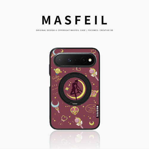 MASFEIL× 月亮美少女适用华为PuraXView手机壳磁吸带支架PW新款阔直板Pura X View全包保护套防摔高级感可爱