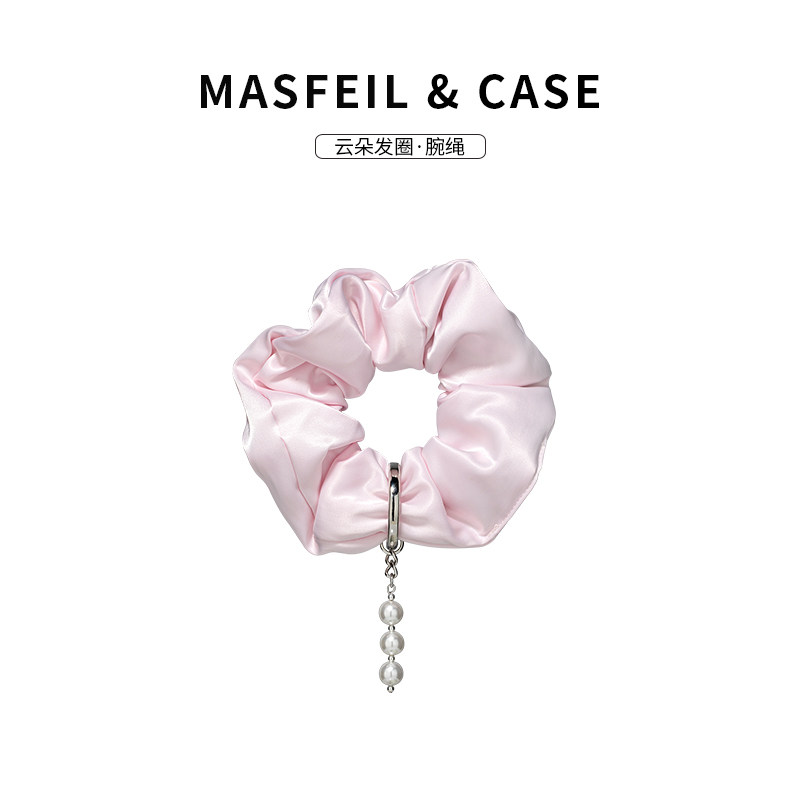 MASFEIL × 粉色云朵发圈腕绳手机挂链挂绳短款挂链绳子适用