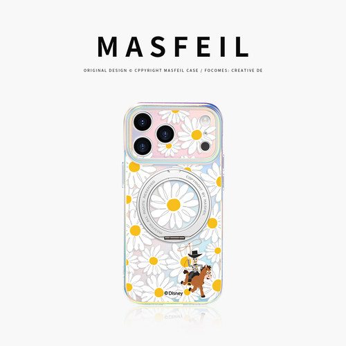 MASFEIL × 雏菊牛仔适用苹果17Promax手机壳新款Lo5磁吸带支架iPhone16Pro支点套14可爱15网女红高级感13pm