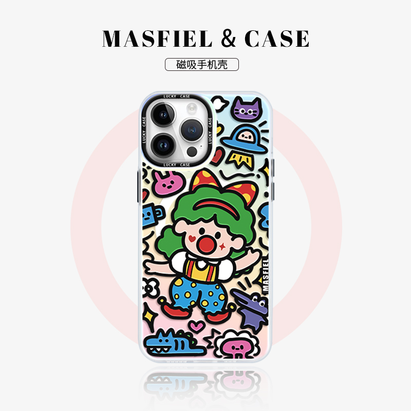 粗线涂鸦适用磁吸手机壳