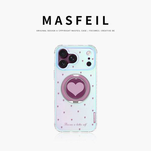 MASFEIL × 雾紫心语适用苹果18Promax手机壳新款Lo9带支架iPhone18Pro保护套ip17高级16支点可爱13pm好看15