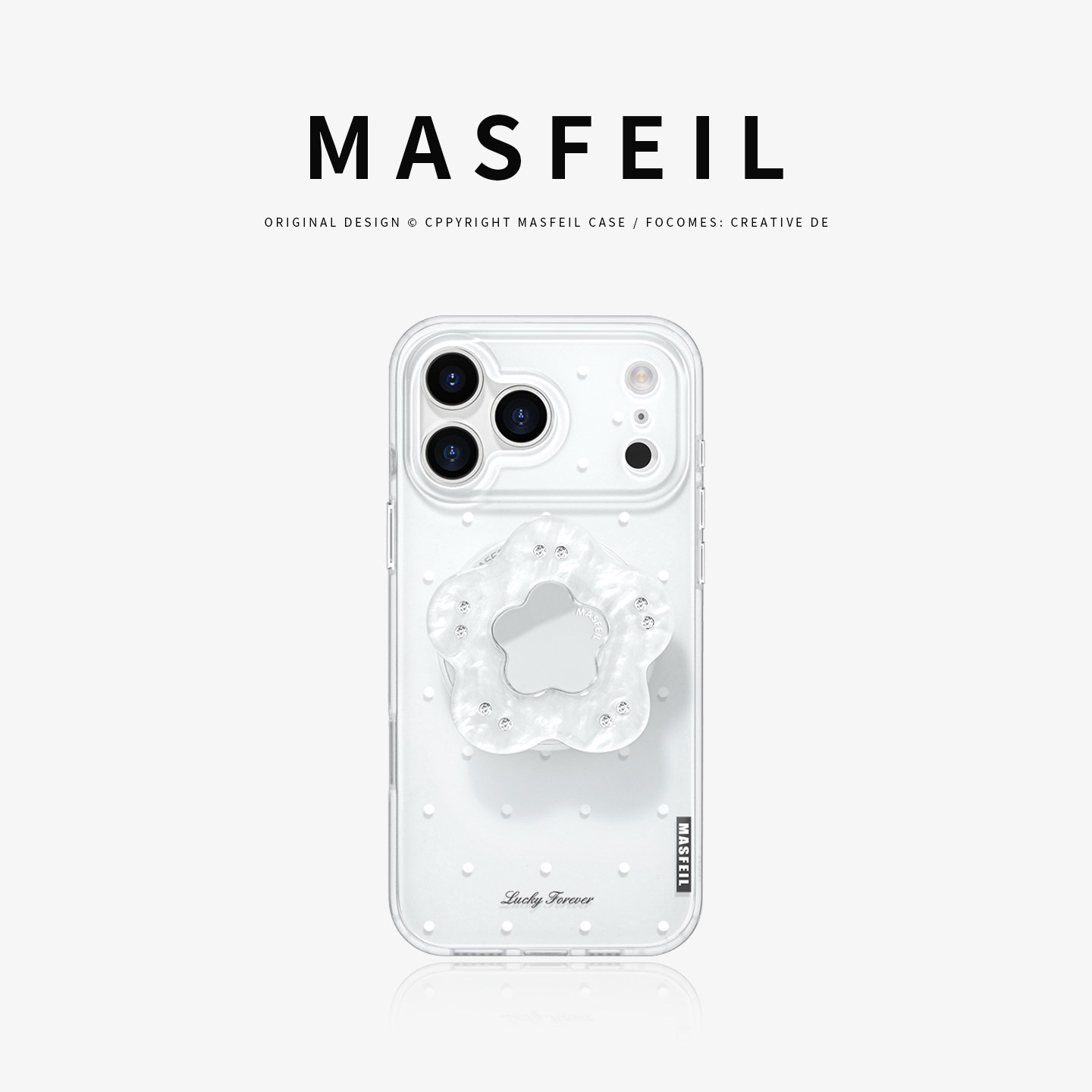 MASFEIL × 简约波点适用苹果17Promax手机壳新款Ro9磁吸带支架iPhone16Pro保护套高级感女ip15pm网红超薄14