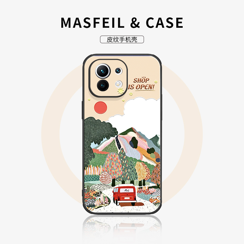 适用硅胶手机壳油画风