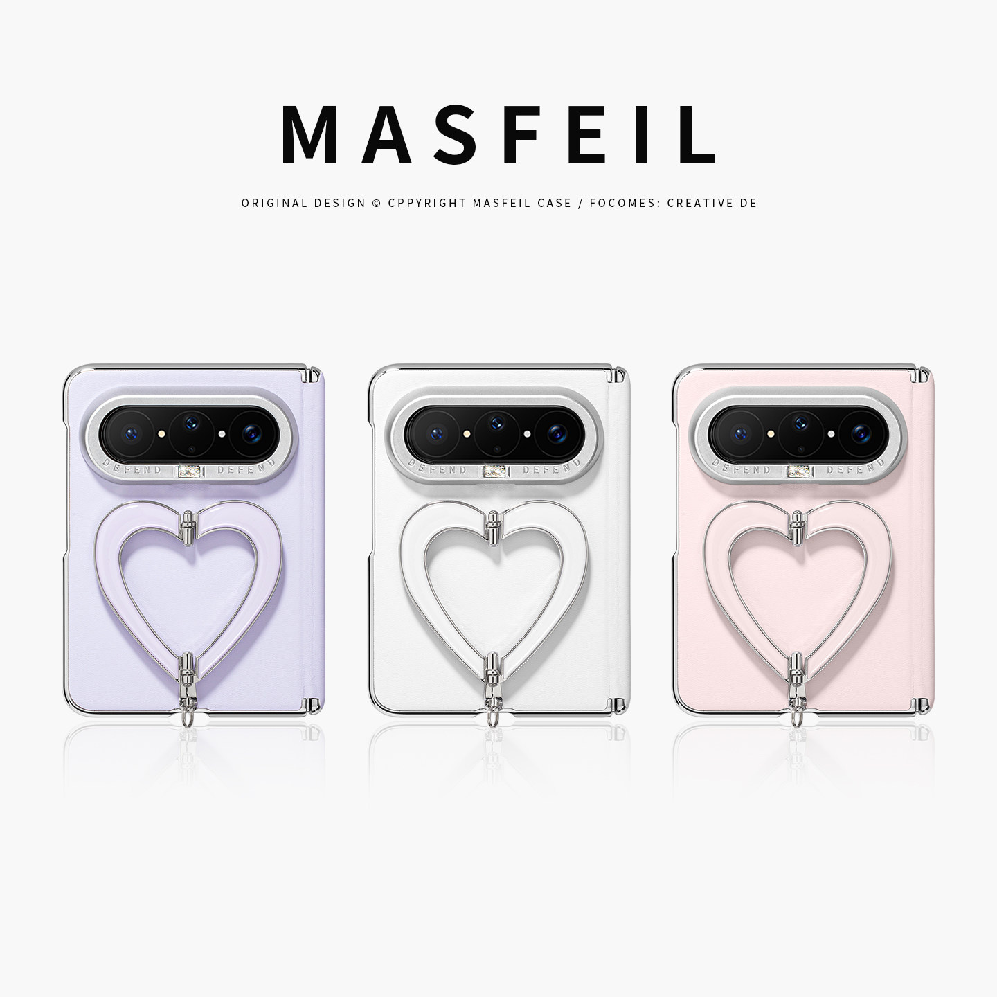 MASFEIL× 粉色爱心支架适用华为PuraXMax手机壳小折叠阔PURA典藏版SP素皮全包保护套带挂链防摔x2新款高级感图片