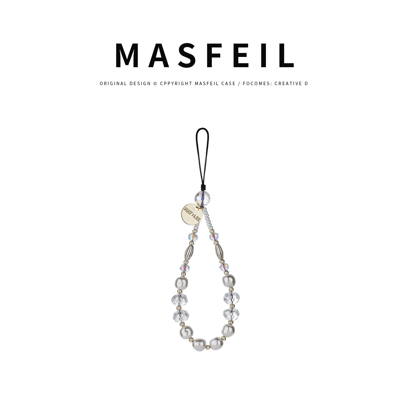 MASFEIL ×  小米珠水晶手机挂链挂绳短款挂链绳子适用苹果