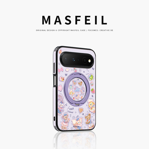 MASFEIL× 甜品七宝适用华为PuraXView手机壳磁吸带支架PW新款阔直板Pura X View全包保护套防摔高级感仿皮女