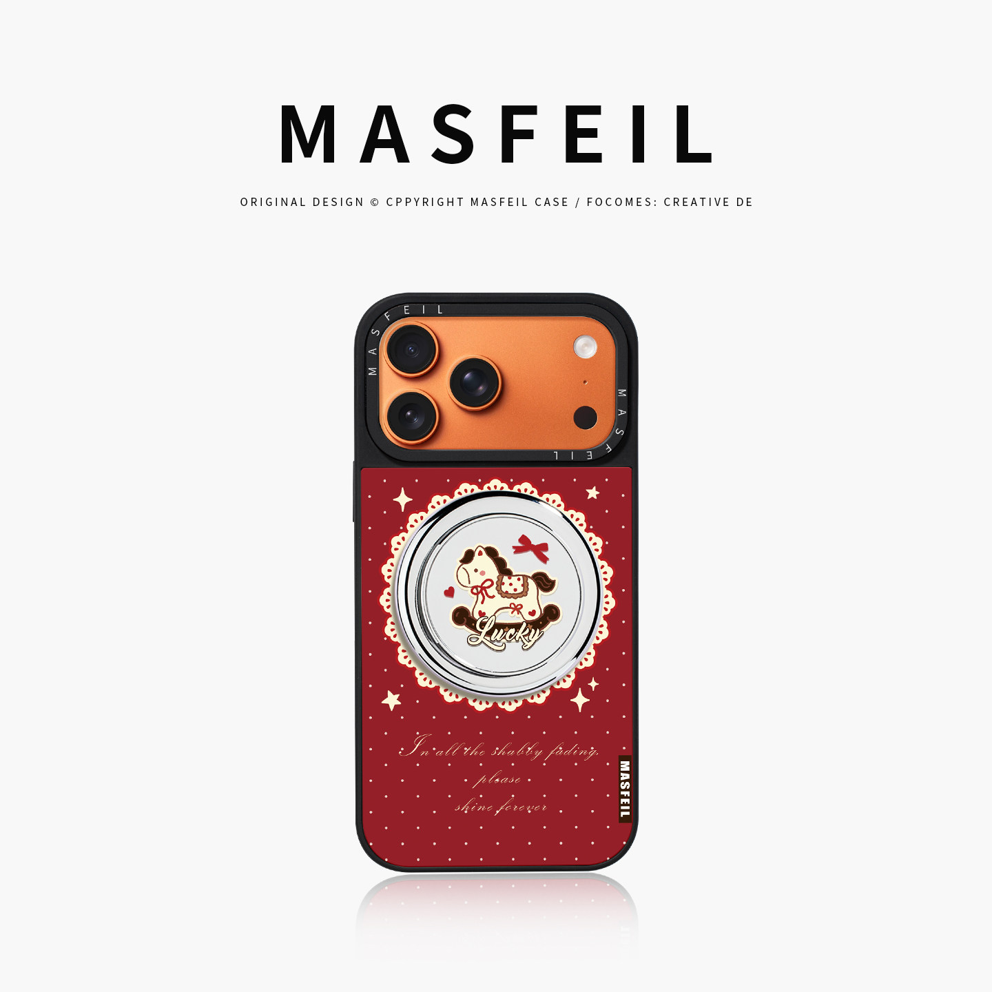 MASFEIL× 波点小马适用iPhone17Promax手机壳新款ip15磁吸带支架苹果16Pro套Jo5镜面高级女生13pm全包14新年