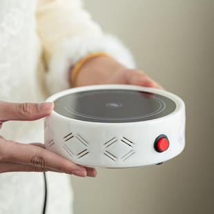 白瓷高档恒温60度智能保温底座家用玻璃加热神器陶瓷暖杯热茶奶器