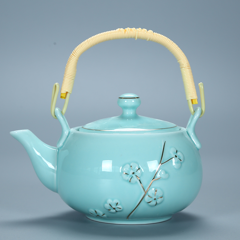 偲逸大容量描金窑变复古提梁壶