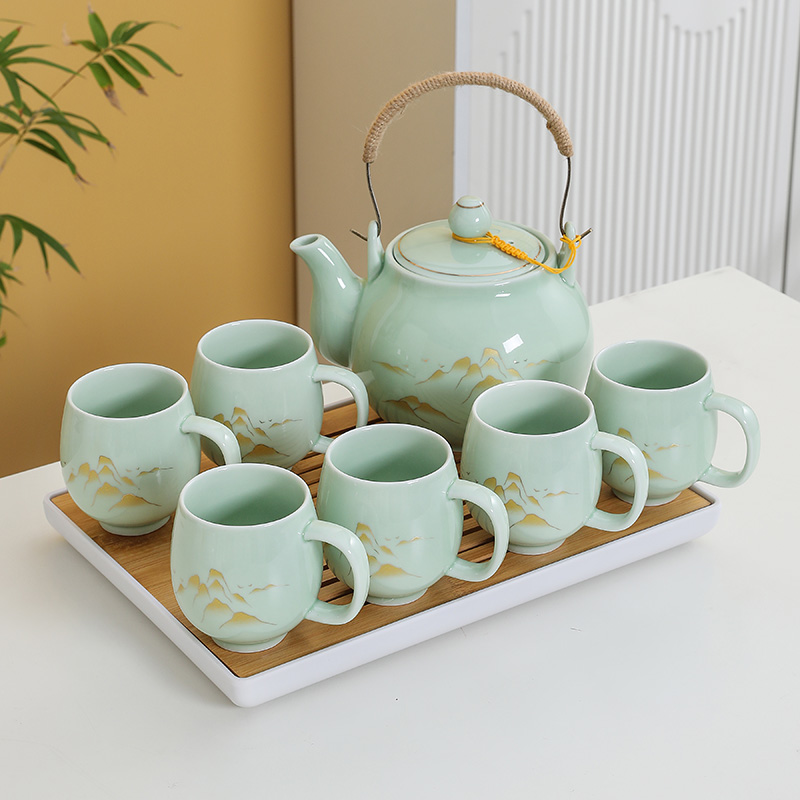 奶油提梁壶陶瓷小清新