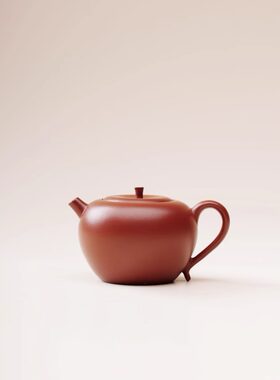 一条新派紫砂原矿朱泥紫砂壶
