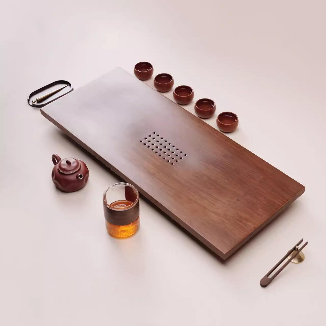 一条【自有】实木茶盘家用重木茶海日式简约小茶台干泡台储水排水