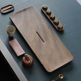 一条黑胡桃木茶盘家用2025新款小型新中式托盘茶具沥水排水干泡台