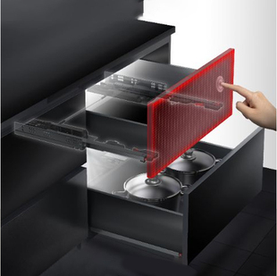 TUTTI图腾滑轨S39隐藏式三节反弹缓冲同步滑轨免拉手静音滑轨轨道