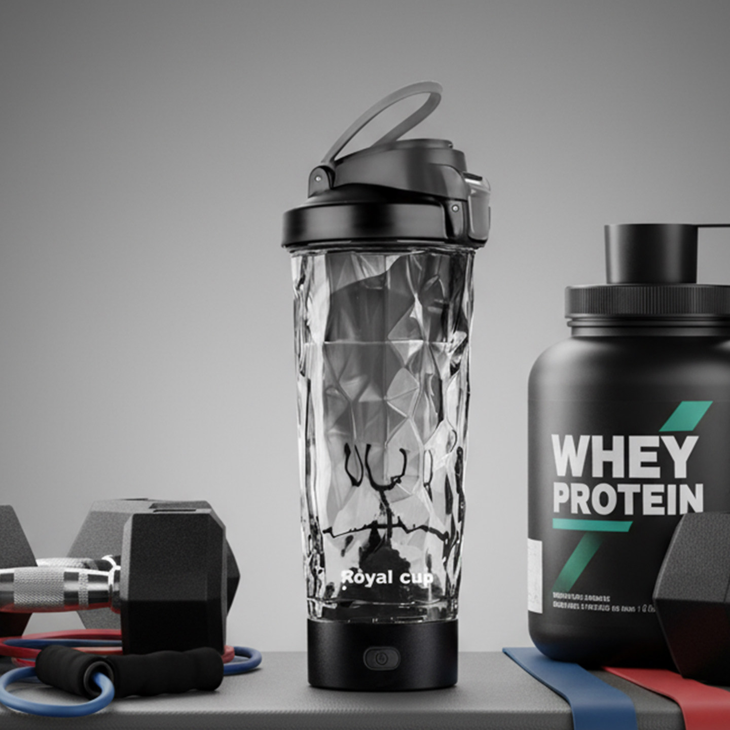 RoyalCup蛋白动力杯电动摇摇杯健身蛋白质粉水杯自动搅拌杯smzdm