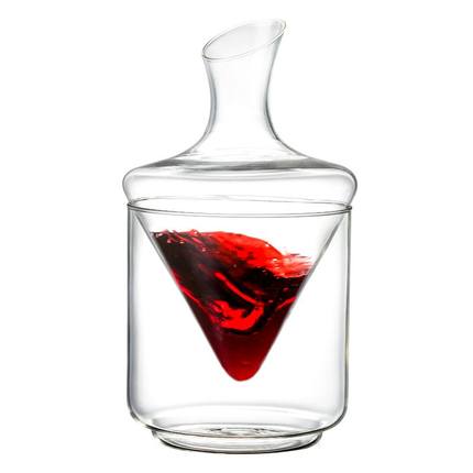 红葡萄酒新款口家用醒酒器斜玻璃红酒醒酒器器创意冰酒耐热快速