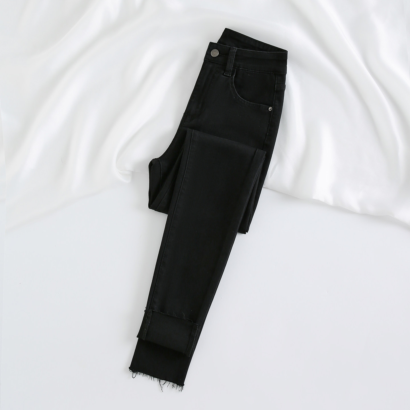 黑色高腰小脚牛仔裤女秋冬季2025年新款加厚保暖九分显瘦铅笔裤子,女装/女士精品,牛仔裤,淘宝优惠券,粉丝福利购,淘宝优惠卷