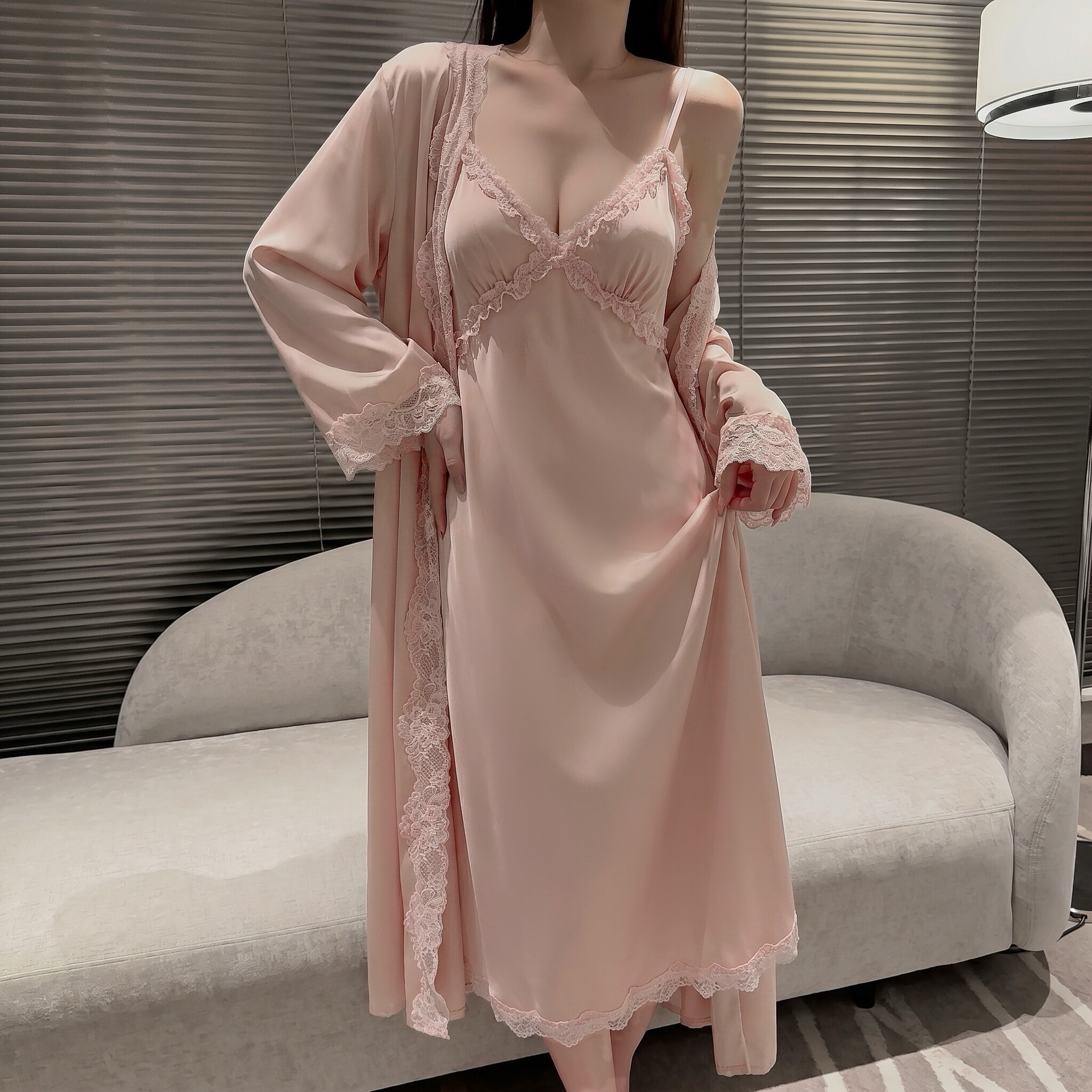 新款睡衣女温柔粉纯欲蕾丝